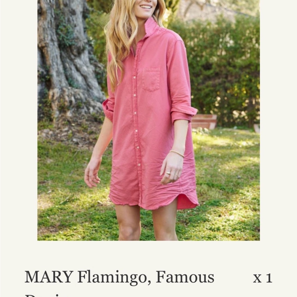Frank & Eileen flamingo Pink Button-Down Mary shirt dress